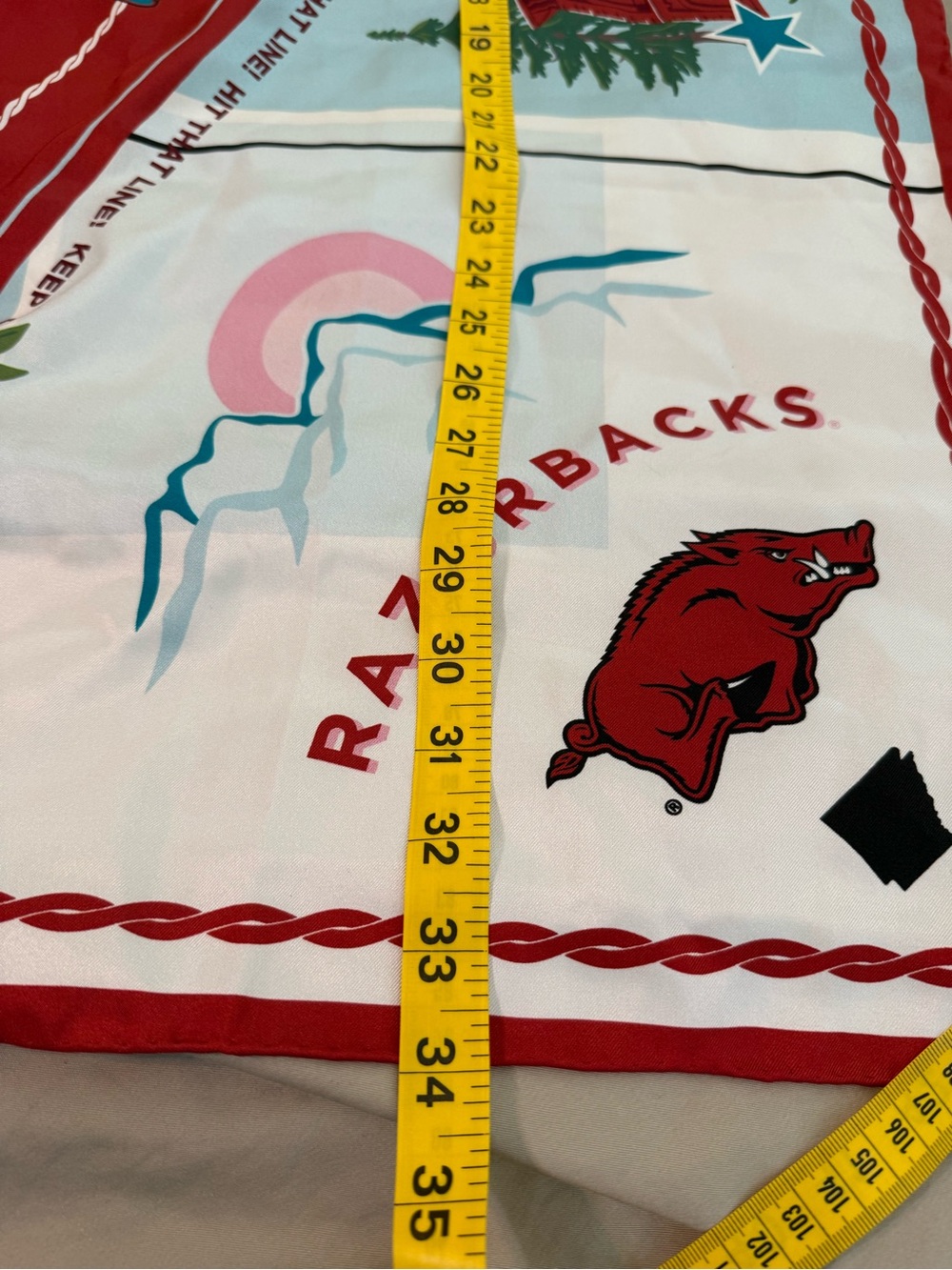 Saturday Silks  Razorbacks Red & White Team Scarf